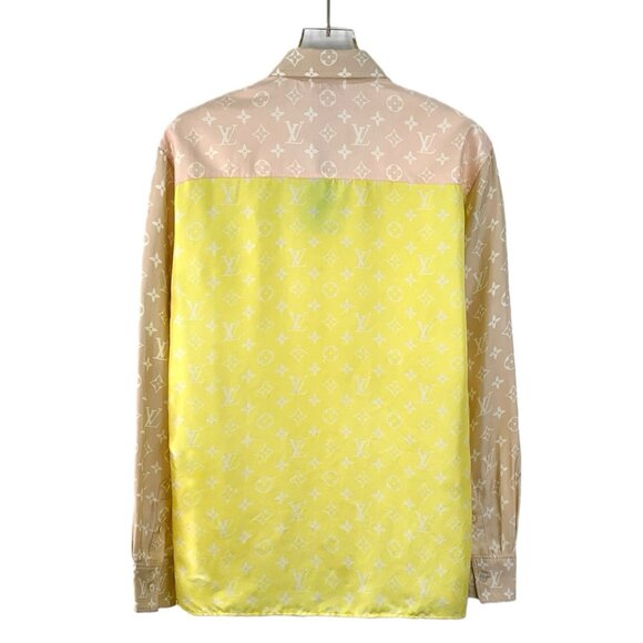 Louis Vuitton 2022 Collection color-block Monogram printed silk shirt - Picture 2 of 8